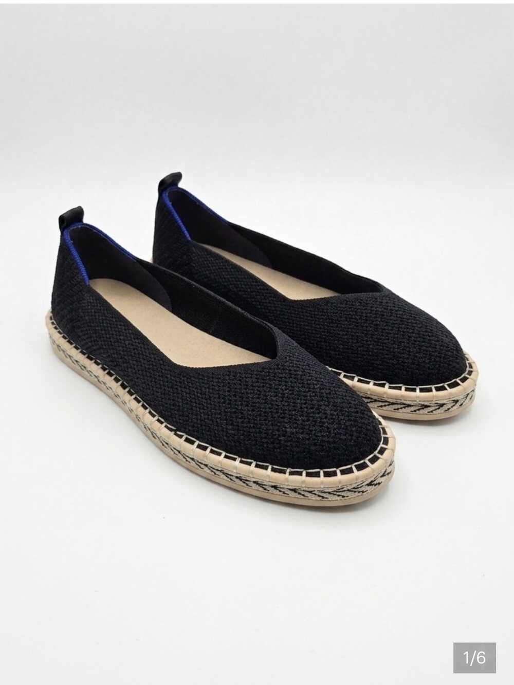 Rothy's Women's Boardwalk
Espadrille Flats Black Knit Size 9